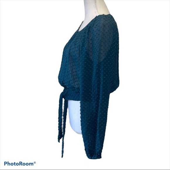 Free People texture sheer long sleeve top - Picture 2 of 7